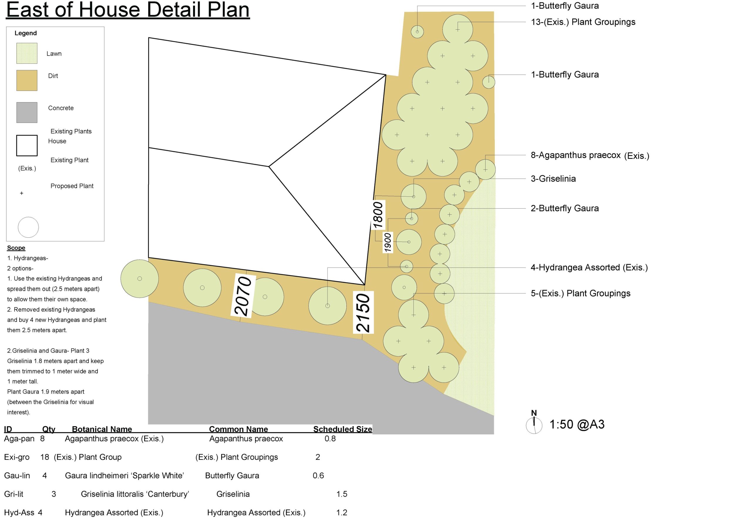 Home east of house detail plan