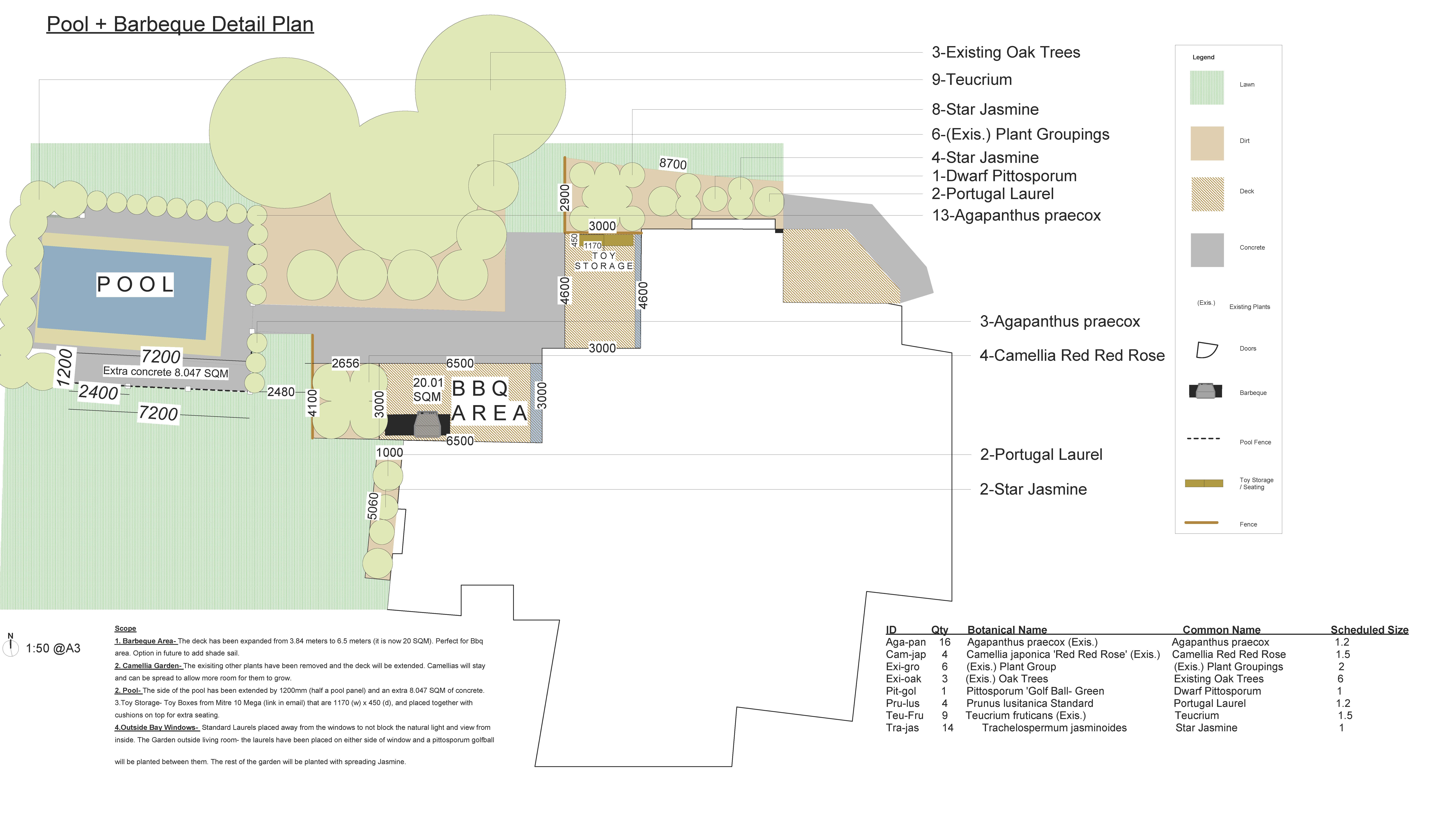 Home pool + bbq detail plan